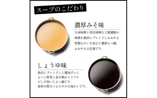 C176.【博多もつ鍋おおやま】もつ鍋みそ・しょうゆ味食べ比べセット各3人前【もつ鍋・味噌味】【もつ鍋・醤油味】