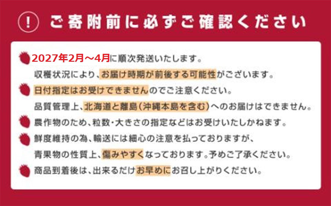 人気１位獲得謝礼品★限定品★あまおう約１，０８０g（先行受付／２０２７年２月以降発送）.A1609【あまおう】