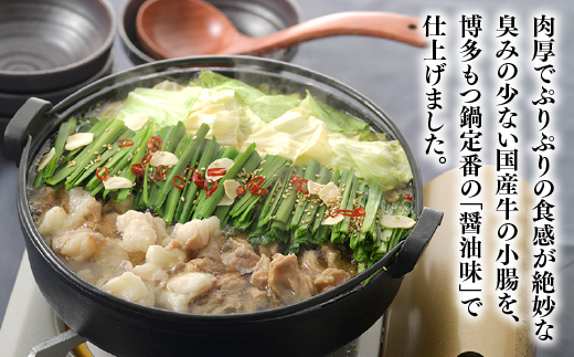 AE175.【博多華味鳥】黒もつ鍋セット（醤油味）／3～4人前【もつ鍋・醤油味】