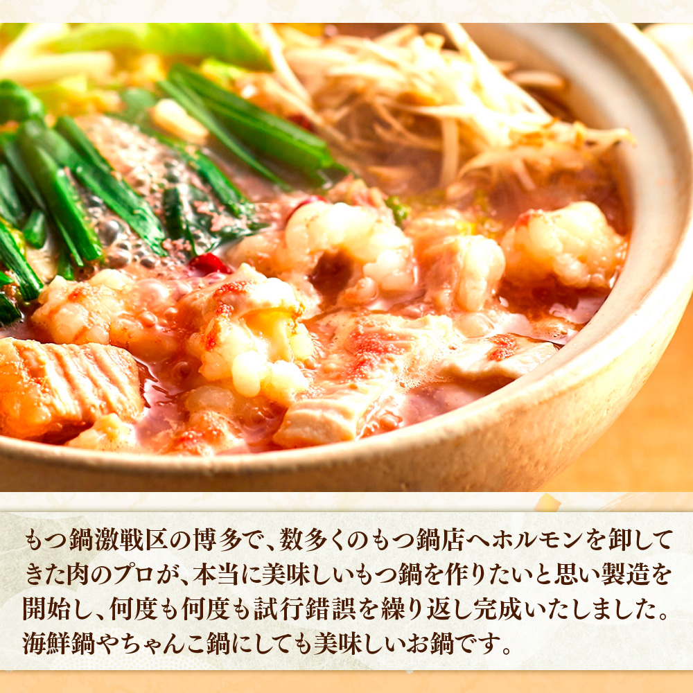 【毎月定期便】博多明太もつ鍋セット　3〜4人前 全6回　AO116