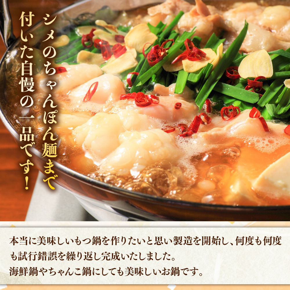 【毎月定期便】博多醤油もつ鍋　3〜4人前セット 全6回　AO108