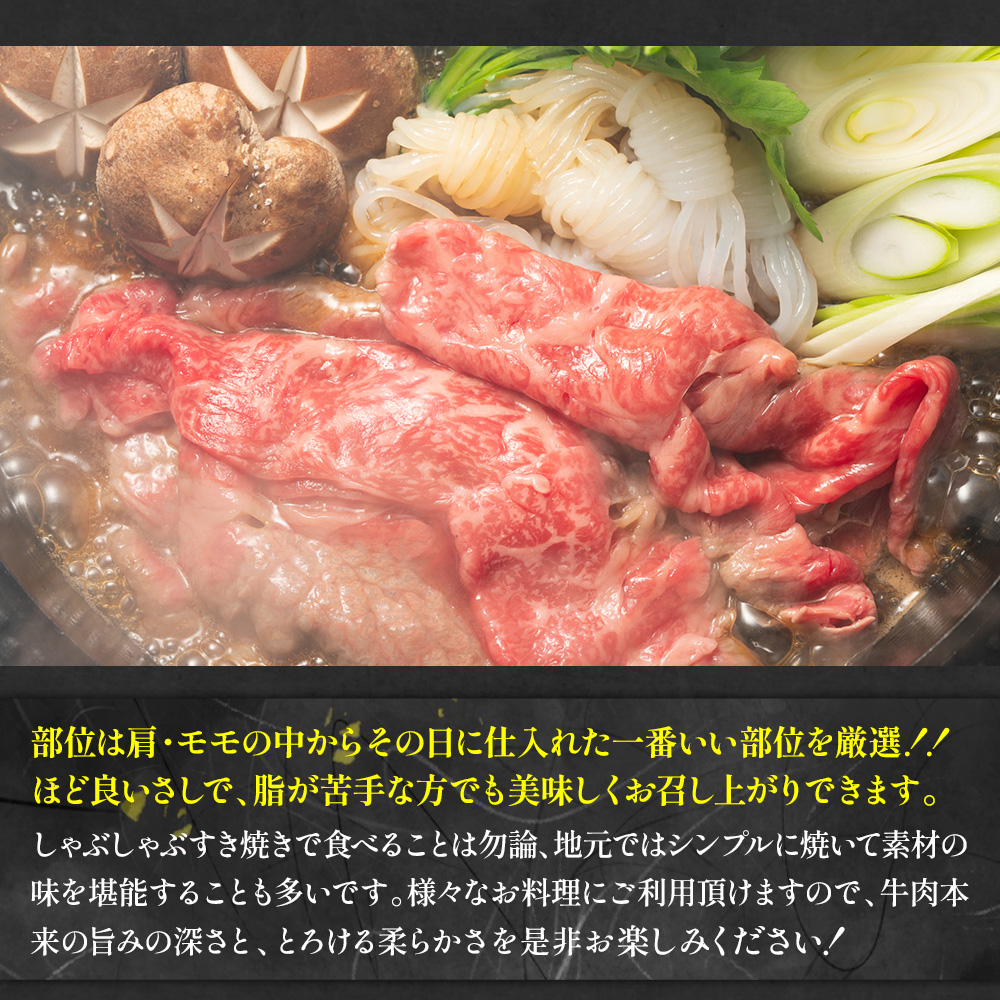 訳あり！【A4〜A5】博多和牛赤身霜降りしゃぶしゃぶすき焼き用（肩・モモ）600g　AO121