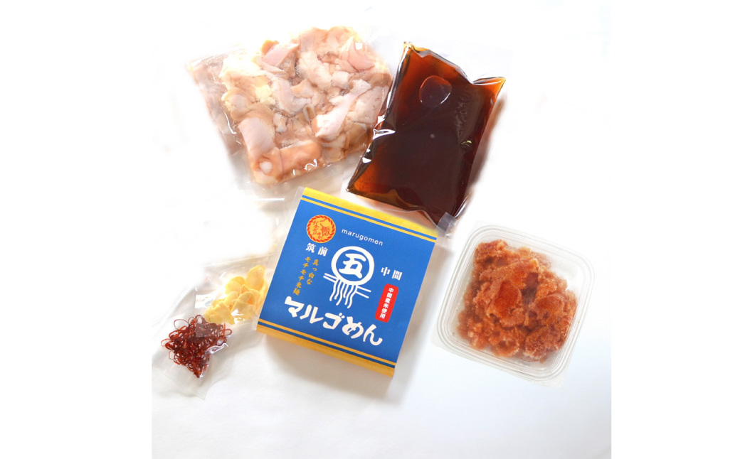 【博多の名物セット】国産牛もつ鍋(醤油味)2人前＆辛子明太子切子450g 岡垣町