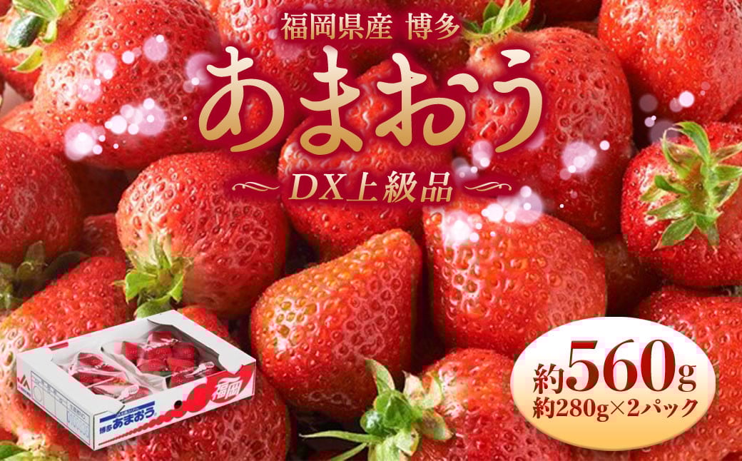福岡県産 博多あまおう DX上級品 約560g（約280g×2パック入り）イチゴ  苺 【2025年12月上旬～2026年1月上旬発送予定】