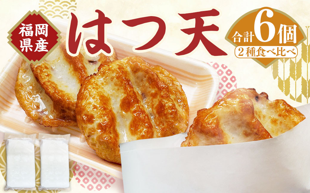 はつ天 食べ比べ セット（いか3個：ピリ辛ミックス3個） 天ぷら はつ いか ピリ辛 魚肉 おかず 練り物 福岡県 岡垣町