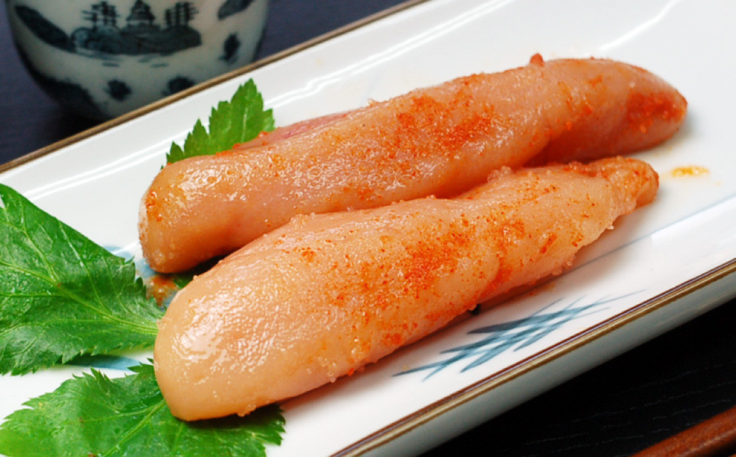 無着色 辛子明太子450g(1本物) 化粧箱 包装紙付 明太子 めんたいこ 1本 おつまみ ご飯のお供 冷凍 国産 岡垣町