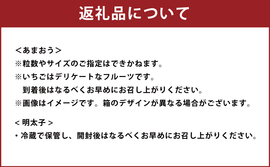 あまおう ギフト箱＆ふくや味の明太子540g	あまおう いちご 苺 イチゴ 果物 くだもの フルーツ 明太子 めんたいこ セット 【2025年12月上旬～2026年3月下旬発送予定】