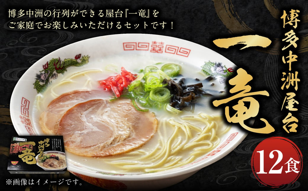 博多中洲屋台 一竜ラーメン 12食入 4食入×3箱 豚骨 ラーメン 豚骨ラーメン 生麺 麺