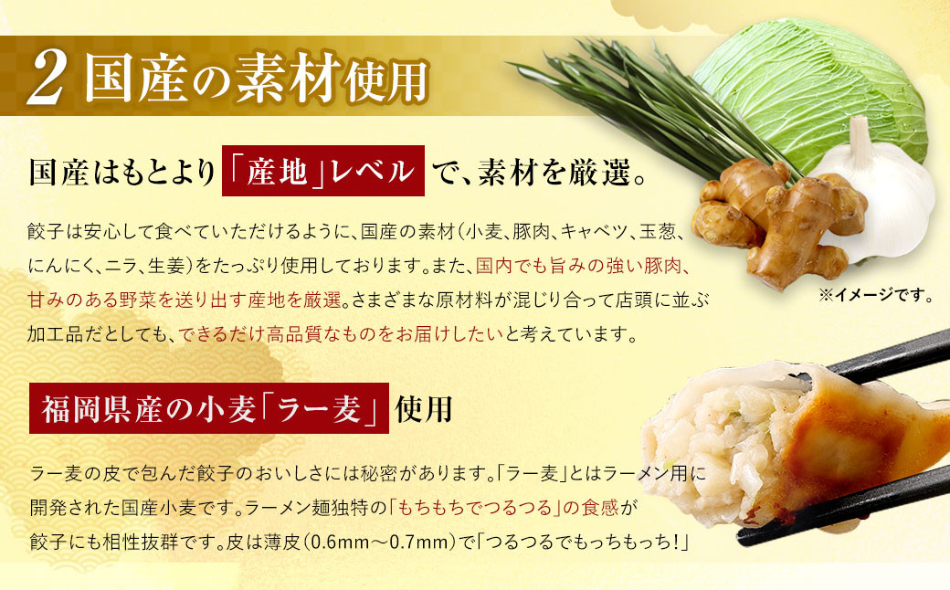 【3ヶ月定期便】【国産冷凍生餃子】 ラー麦を使用した大きめ餃子 50個 計1kg×3回 合計3kg