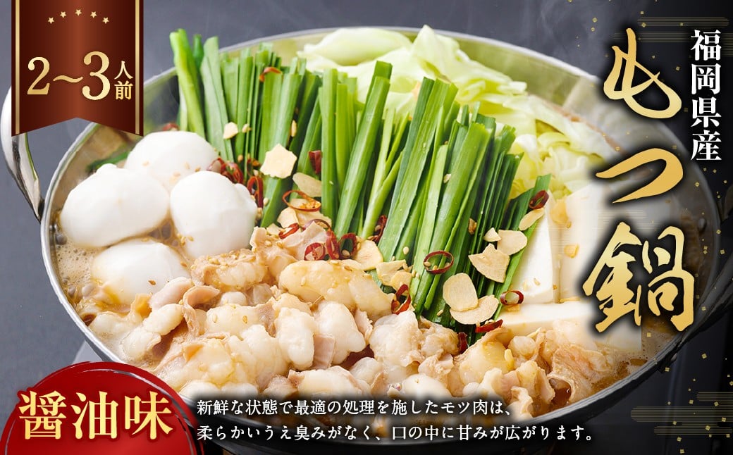 もつ鍋・醤油味 2～3人前 もつ鍋 お鍋 セット 醤油味 ご褒美 食事 冷凍 福岡県 遠賀町