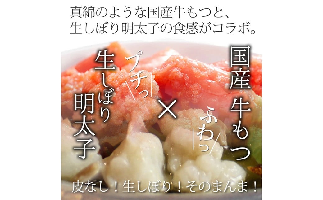 博多名物 Aセット 「 明太醤油 もつ鍋 」と「 博多和牛 スライス 」 セット モツ鍋 鍋 しゃぶしゃぶ すき焼き めんたいこ 明太子 ホルモン 牛肉 和牛 国産牛