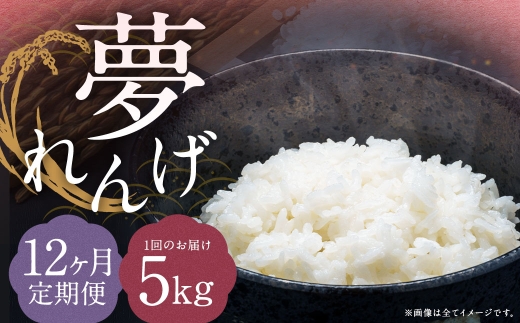 【12ヶ月定期便】 特別栽培米 夢れんげ 5kg×1袋 合計60kg 精米 米 コメ 定期便 【2025年10月下旬発送開始】