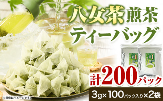 八女茶 煎茶ティーバッグ 計200パック (3g×100パック入り×2袋) 株式会社親和園《30日以内に出荷予定(土日祝除く)》お茶 緑茶 茶 八女星野茶 ティーパック ティーバッグ 八女茶