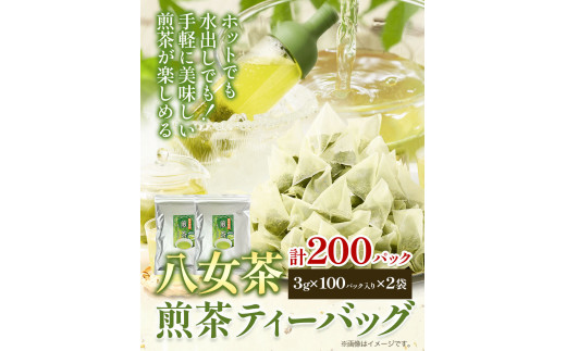 八女茶 煎茶ティーバッグ 計200パック (3g×100パック入り×2袋) 株式会社親和園《30日以内に出荷予定(土日祝除く)》お茶 緑茶 茶 八女星野茶 ティーパック ティーバッグ 八女茶