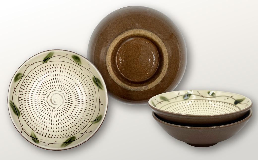 FJ5 【柳瀬本窯元】草紋鉢２個組