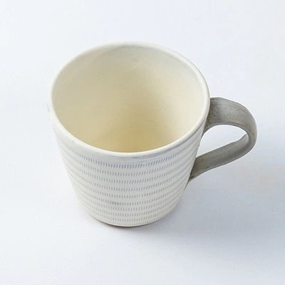 AA129　小石原焼 原彦窯 マグカップ（ホワイト・マット）