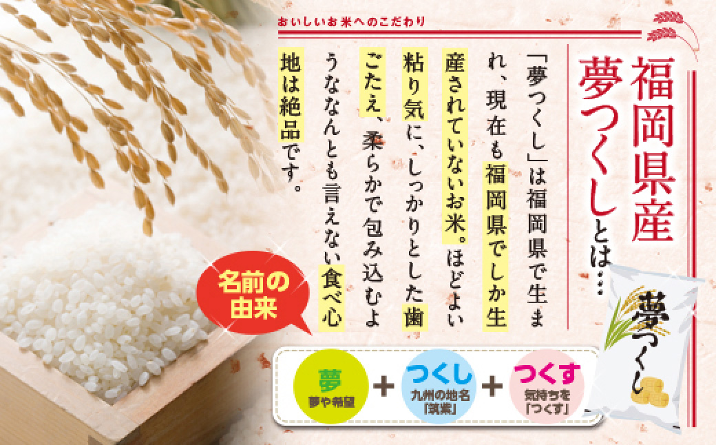 4J2 夢つくし(精米) 福岡県産ブランド米 10kg