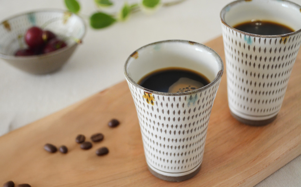 C26 【小石原焼 まるた窯】三彩 ショートカップ 2個セット