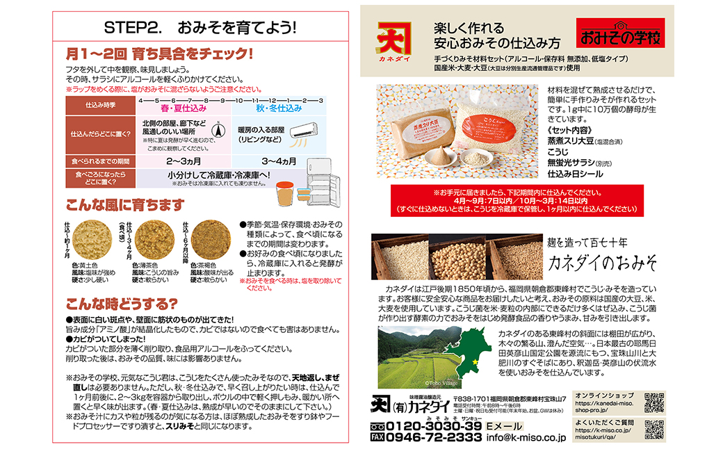 FQ4　小石原焼 味噌甕でつくる「カネダイ」の簡単手作りみそセット【青甕(あおがめ)・麦みそ】