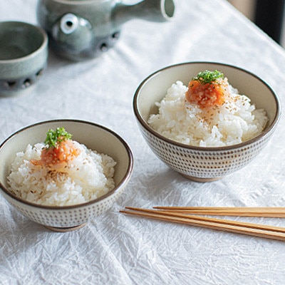 AA13　小石原焼 マルダイ窯 飛び鉋飯碗(大小) 夫婦茶碗 揃えペアセット