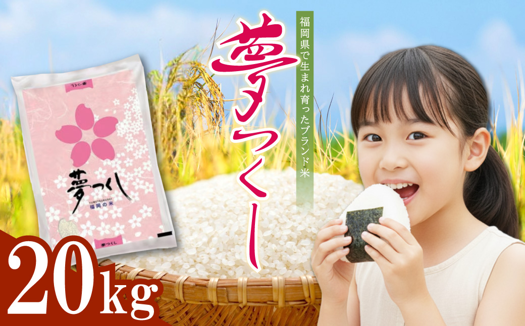 4J4 夢つくし(精米) 福岡県産ブランド米 20kg