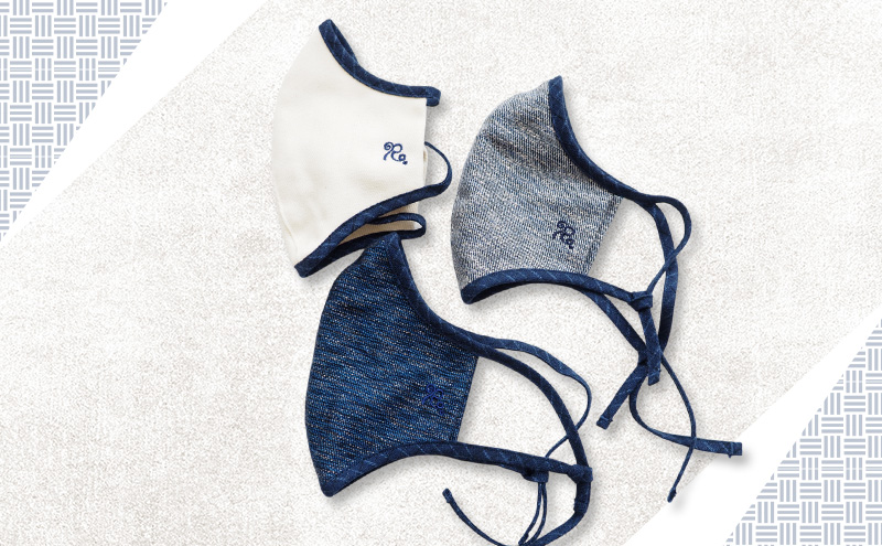 マスク 侍マスク ＜青嵐(あおあらし)＞ 青色系 3枚 セット Lサイズ