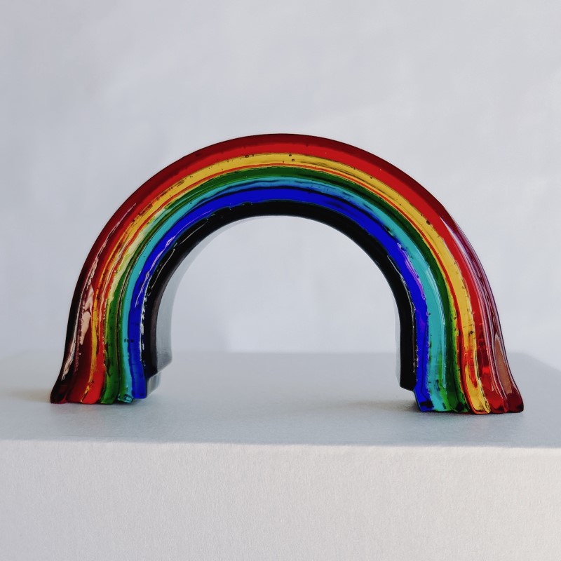 ガラス 虹のオブジェ 《ガラス製・ビビッド・L》 インテリア