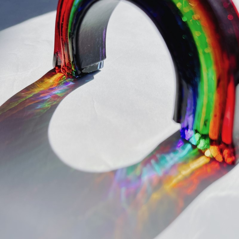 ガラス 虹のオブジェ 《ガラス製・ビビッド・L》 インテリア