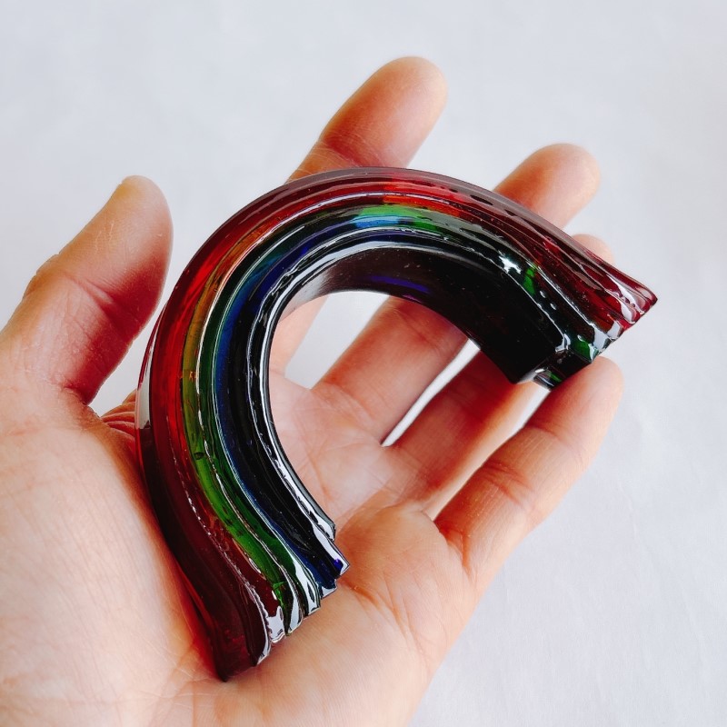 ガラス 虹のオブジェ 《ガラス製・ビビッド・L》 インテリア