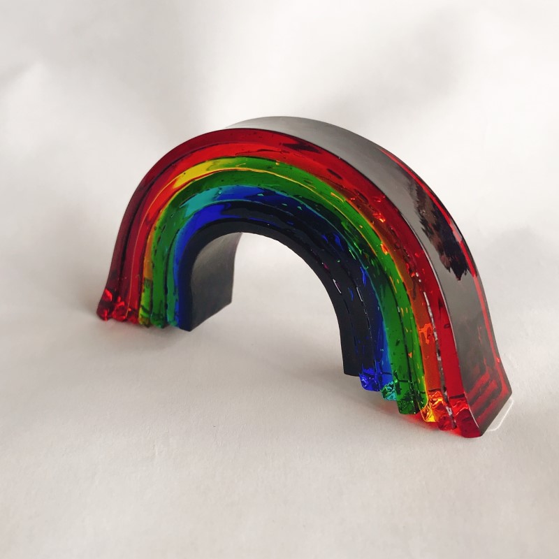 ガラス 虹のオブジェ 《ガラス製・ビビッド・M》 インテリア