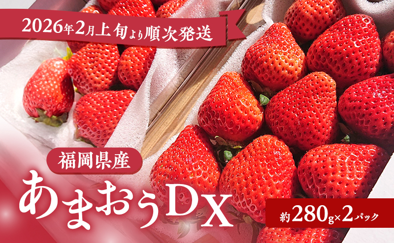 あまおう 【2026年2月上旬より順次発送】あまおうDX 約280g×2パック イチゴ 苺 いちご 果物 福岡県産 ※配送不可:離島