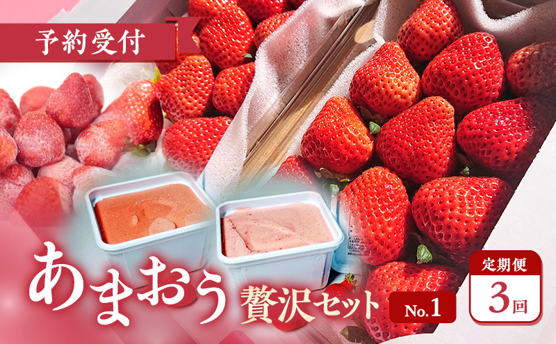 【2026年3月上旬より発送開始】【予約受付・3回定期便】あまおう贅沢セットNo.1 ※配送不可：北海道・沖縄県・離島