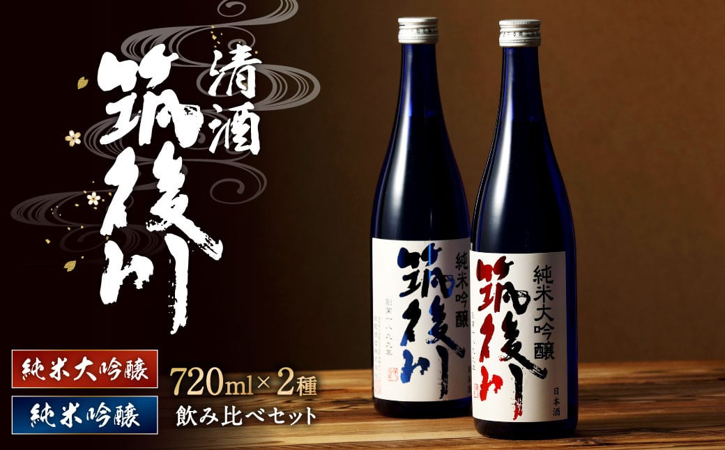 清酒 筑後川 純米大吟醸・純米吟醸 セット 計1440ml（720ml×2本）日本酒 お酒