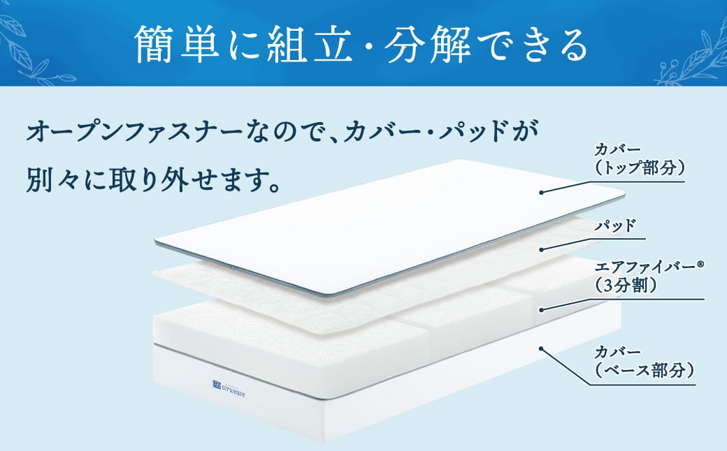 【大刀洗町限定】エアウィーヴ ベッドマットレス S01 クイーン×エアウィーヴ ピロー スリム“みな実のまくら” 寝具