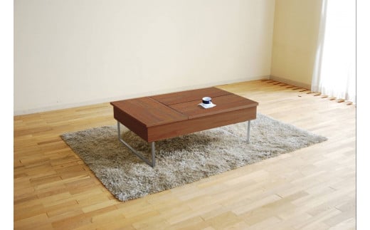 【開梱・設置】リモートワーク　デュエ　リビングテーブル（金属脚）　ブラウン　AL325