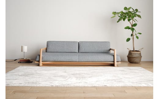 【開梱・設置】ソファ　Slow（エスロウ）　200ｃｍ　ナチュラル/スパイスアイボリー　AL279