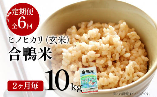 【先行予約】 令和8年産 合鴨米「ヒノヒカリ」（玄米・10kg）定期便6回コース 数量限定 ※令和8年10月スタートの定期便 BI05