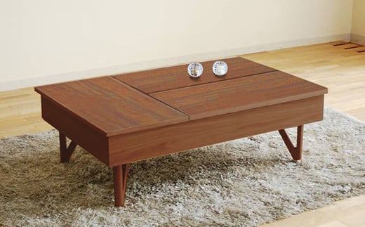 【開梱・設置】リモートワーク　デュエ　リビングテーブル（木脚）　ブラウン　AL173