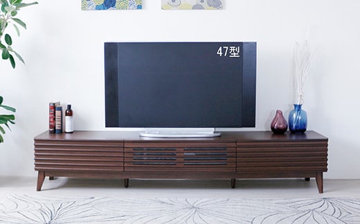 【開梱・設置】アゼル 200cm テレビボード（ブラウン）　AX075