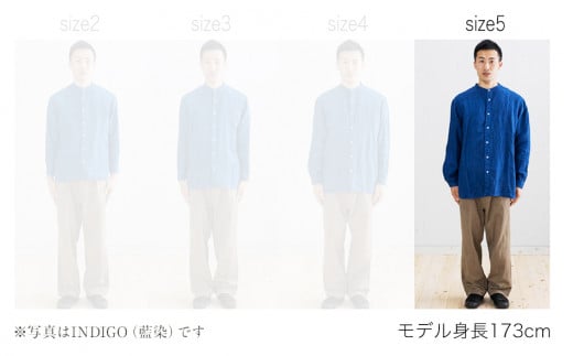 手染めリネン切替シャツ サイズ 5 LIGHT GRAY（薄墨染）　AO030