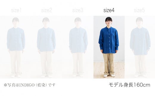 手染めリネン切替シャツ サイズ 4 LIGHT GRAY（薄墨染）　AO028