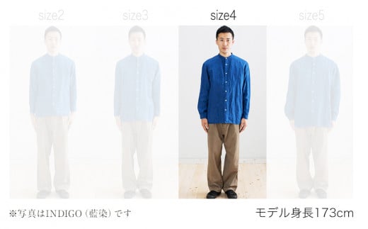 手染めリネン切替シャツ サイズ 4 LIGHT GRAY（薄墨染）　AO028