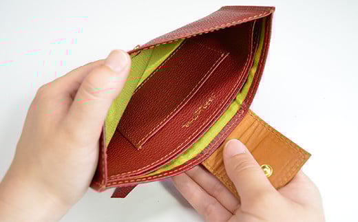 スマート長財布（シュリンクレザー・レッド）　BK005