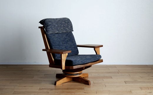 【開梱・設置】１Pソファ　極ワザ　パーソナルチェア　両肘YOW／CR-NVﾍｯﾄﾞﾚｽﾄ付き　ミディアム　AL094