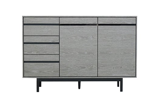 【開梱・設置】ロゼッタ 120cm サイドボード（グレーC-106）　AX047