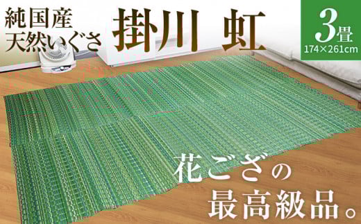 純国産天然いぐさ　「掛川　虹」３畳（緑色）　BG012