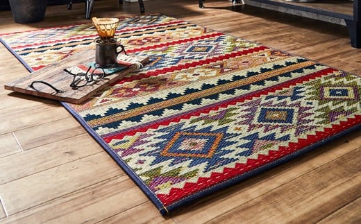 デニム使用い草マットルークス（95×150）（ネイビー）　AA074