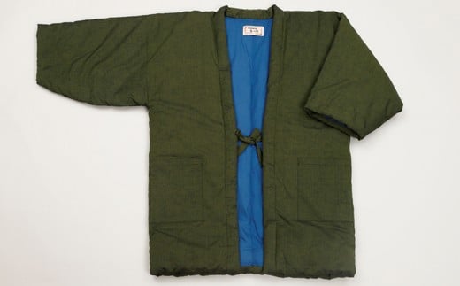 久留米はんてん　紳士紬はんてん　LLサイズ（グリーン）　BA012