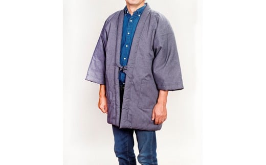 久留米はんてん　紳士紬はんてん　フリーサイズ（グリーン）　BA009