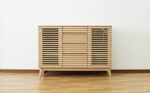 【開梱・設置】アゼル 120cm サイドボード（ナチュラル）　AX021